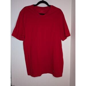 Tommy Hilfiger Men's Cherry Red Elevated Basic Tee V Neck XL